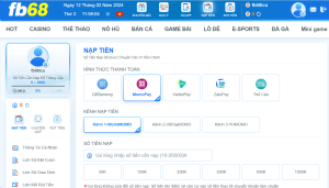 Các cách thức nạp tiền được nhà cái FB68 áp dụng 
