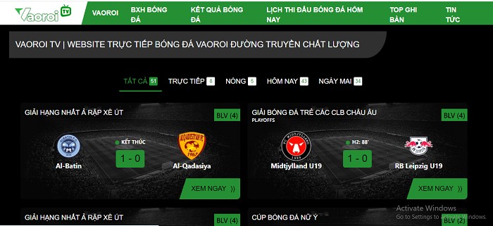 Người xem có thể truy cập vào nhiều chuyên mục tại Vaoroi TV